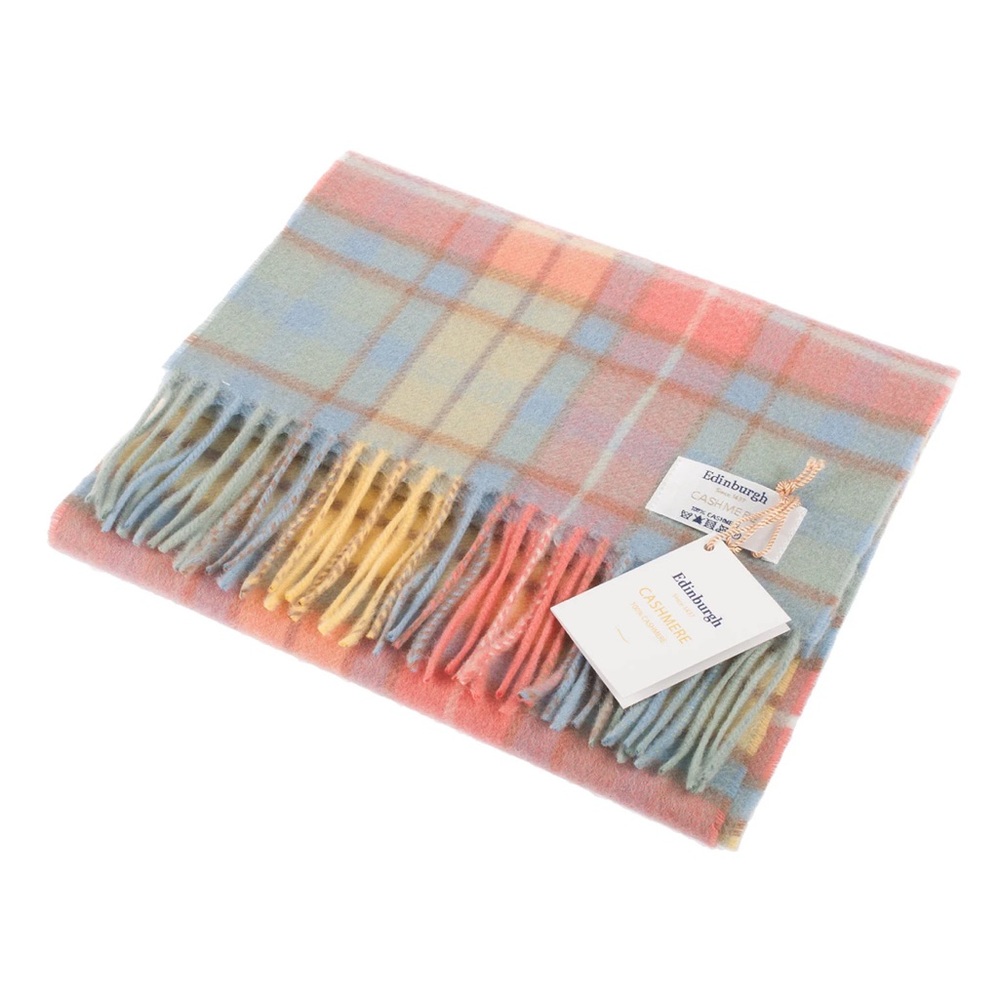 Edinburgh 100% Cashmere Plaid Scarf NWT - Picture 2 of 5